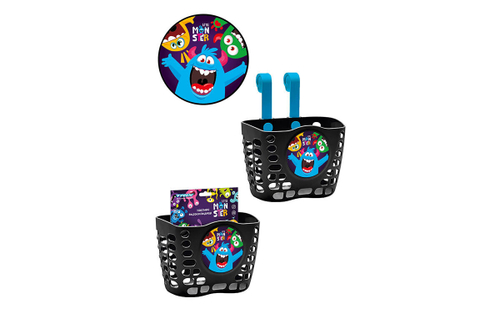 Корзина TRIX Little Monster детская 12"-16", крепление на руль, 190х125х140мм, пластиковая, черная