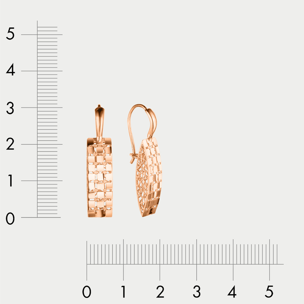 Серьги для женщин из розового золота 585 пробы без вставки (арт. АСд961-3847)