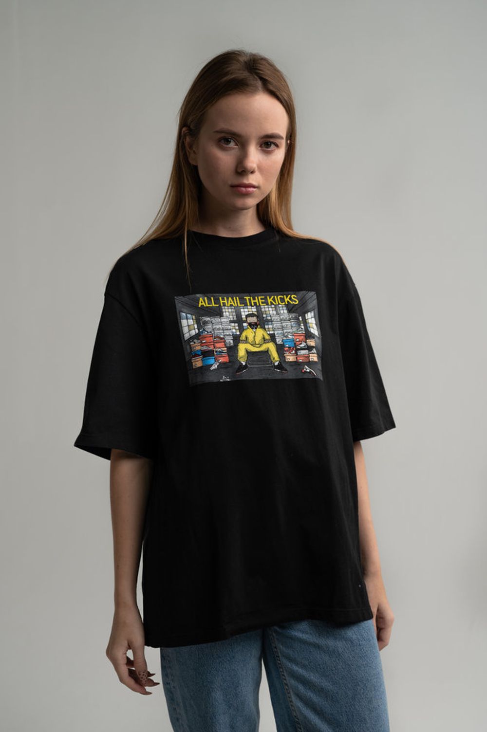 Футболка «All hail the kicks» Черная + solefresh