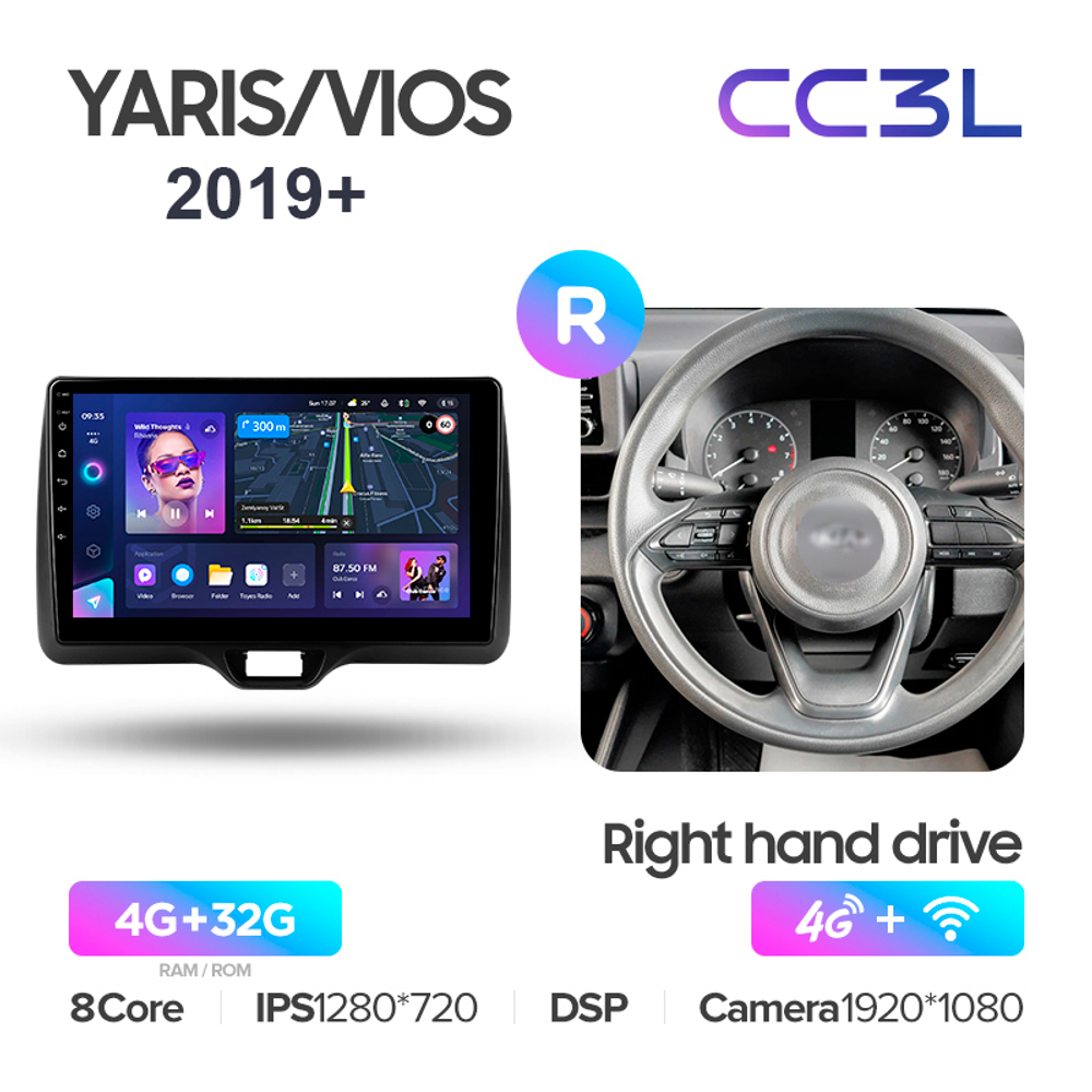 Teyes CC3L 10,2"для Toyota Yaris, Vios 2019+