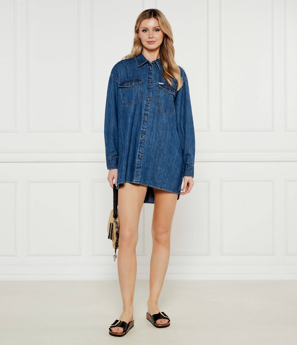 Джинсовая рубашка Guess Jeans - голубой(W5RH89 D5M84)