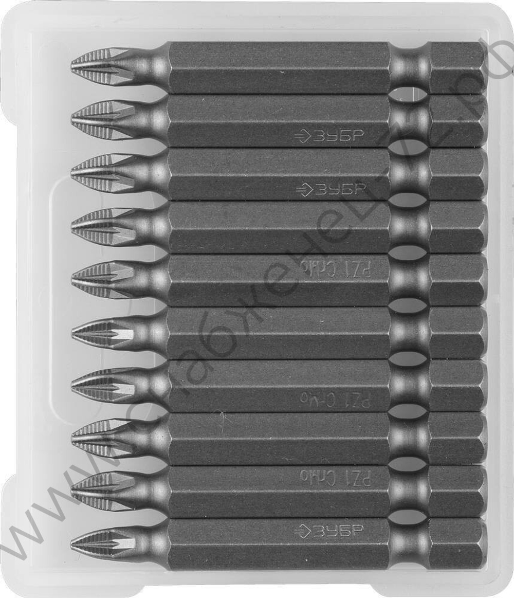 ЗУБР 10 шт, PZ1 50 мм, Кованые биты (26003-1-50-10)