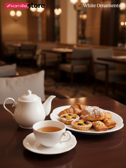 Чайный набор 250 мл. 12 предметов, фарфор, "White Ornaments"