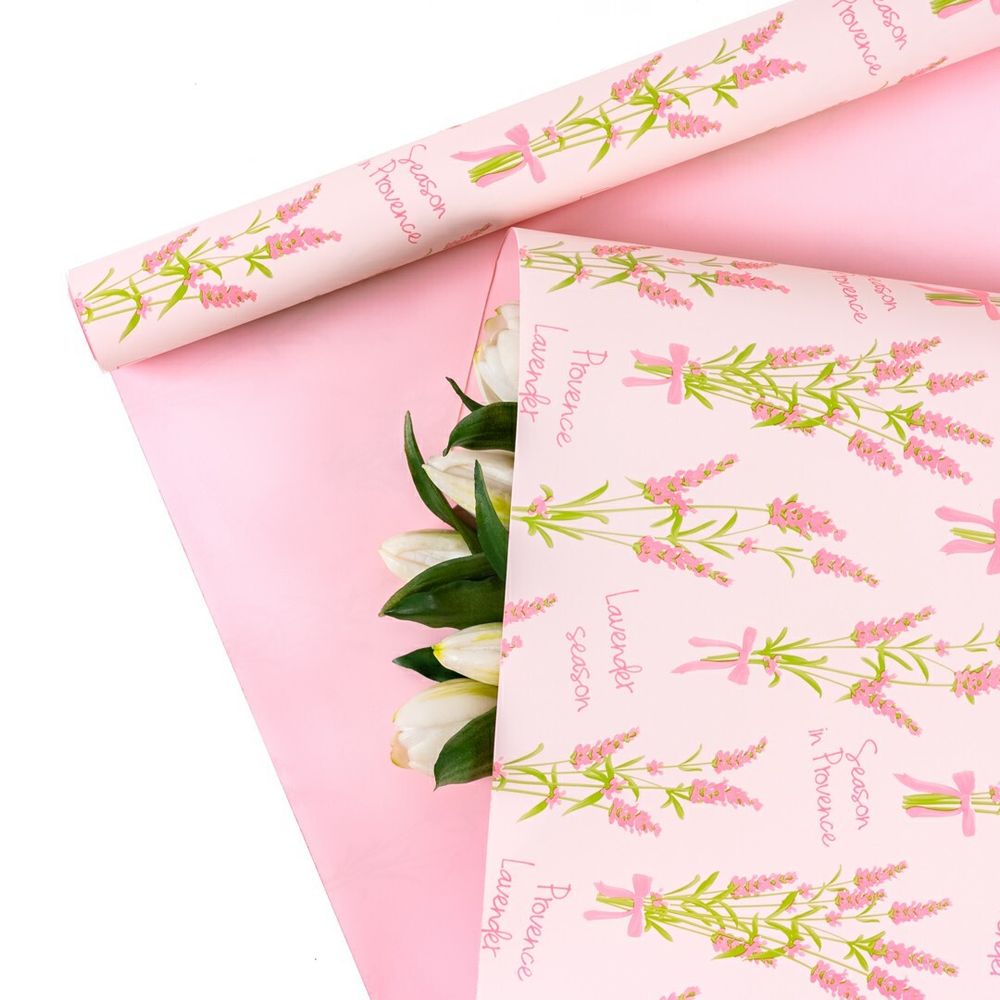 Пленка матовая &quot;Provence Lavender&quot; Розовая 57см*10м