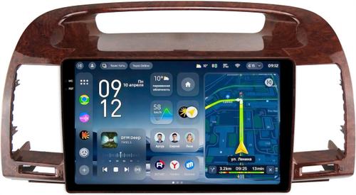 Магнитола для Toyota Camry 30 2001-2006 (рамка дерево 1) - Teyes CC4-PRO монитор 9.5" 2K QLED на Android 13, Быстрейшая, Snapdragon 778G, ИИ, CarPlay, DSP, 4G SIM-слот