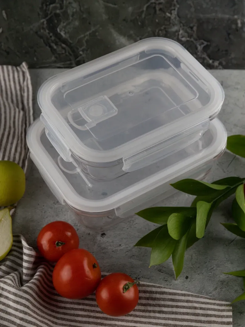 Контейнеры для еды стеклянные, 620 мл. 2 шт, 1030 мл. 1 шт.