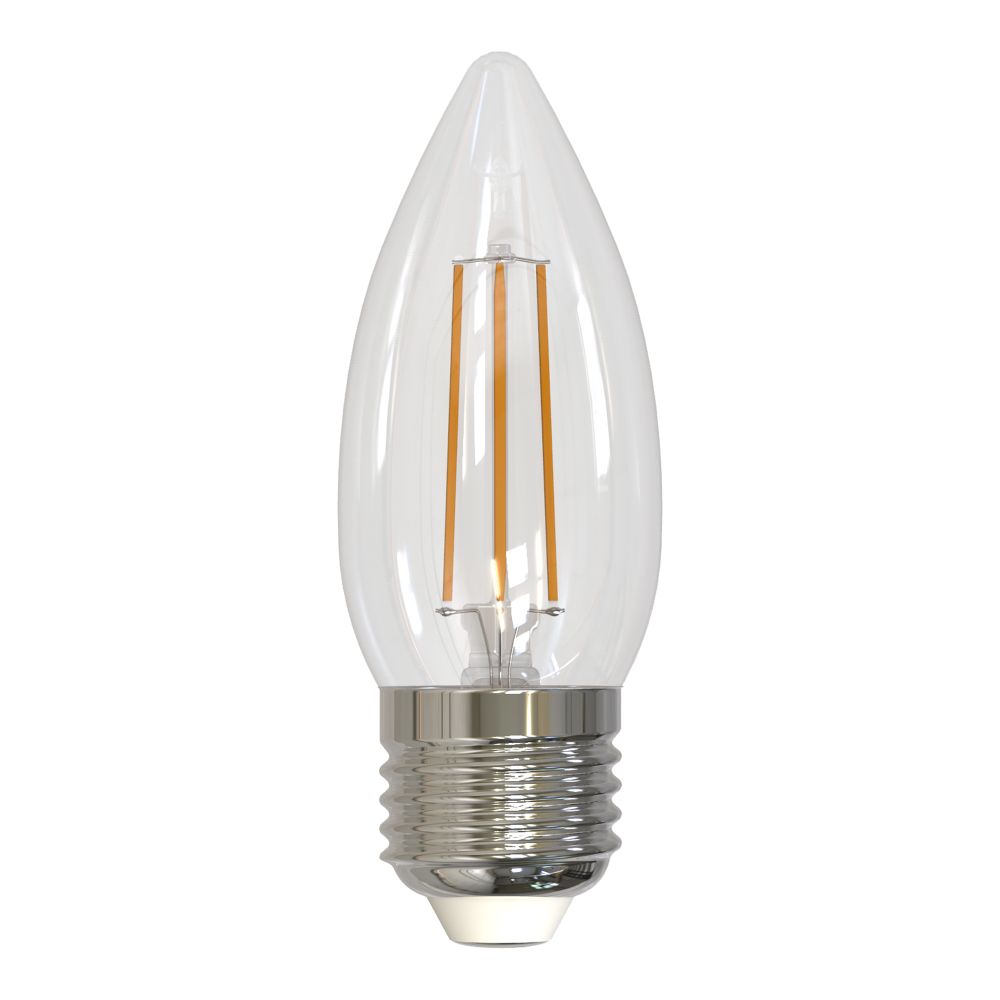 LED-C35-5W-WW-E27-CL-DIM GLA01TR Лампа светодиодная диммируемая. Форма свеча. прозрачная. Серия Air. Теплый белый свет 3000K. Картон. ТМ Uniel