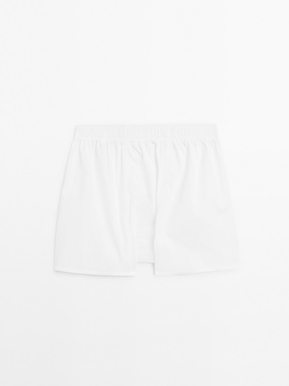 Massimo Dutti Однотонные трусы-боксеры из 100% хлопка, белый