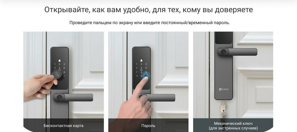 Биометрический электронный Wi-Fi дверной замок EZVIZ DL05.