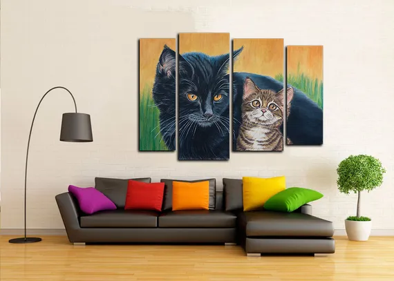 Модульная картина"Два котенка"