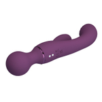 Сливовый двусторонний вибратор 2-в-1 All Rounder - кролик и wand