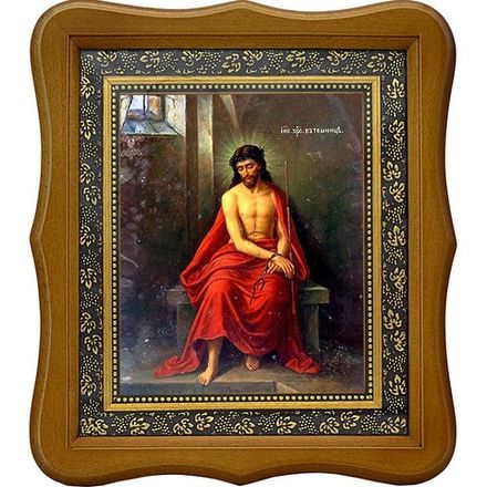 Иисус Христос в темнице. Икона на холсте.