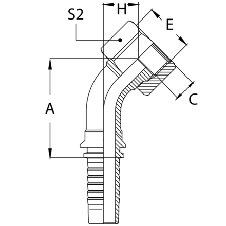 Фитинг DN 12 ORFS (Г) 1.3/16 (45)