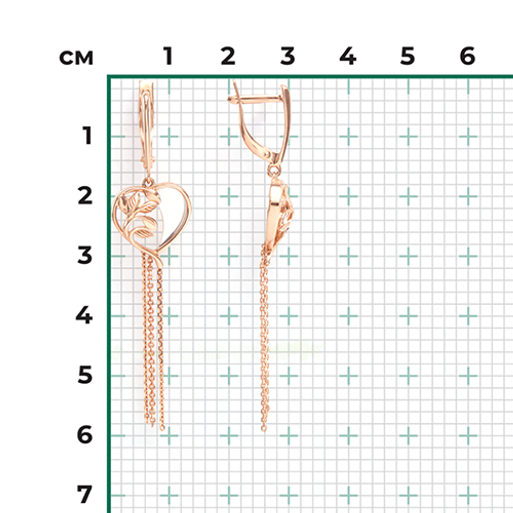 Серьги из комбинированного золота
