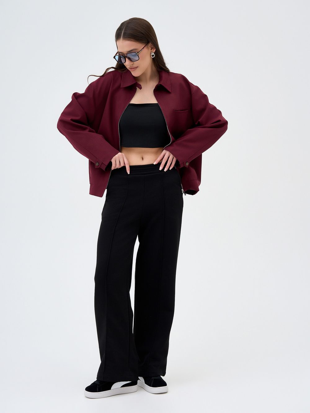 С-318-2 Брюки-палаццо (ФУТЕР 3ЕХНИТКА ПЕТЛЯ)/Уценка