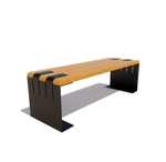 Банкетка стальная "Симферополь" сосна 1,8м, дуб