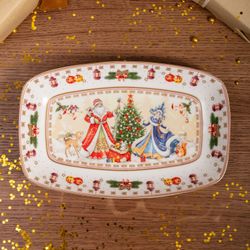 БЛЮДО LEFARD "ДЕД МОРОЗ И СНЕГУРОЧКА" ПРЯМОУГ. 25*16*3 СМ (КОР=12ШТ.)