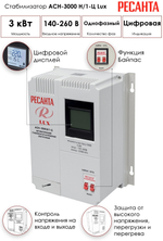 Стабилизатор напряжения Ресанта LUX АСН-3000Н/1-Ц