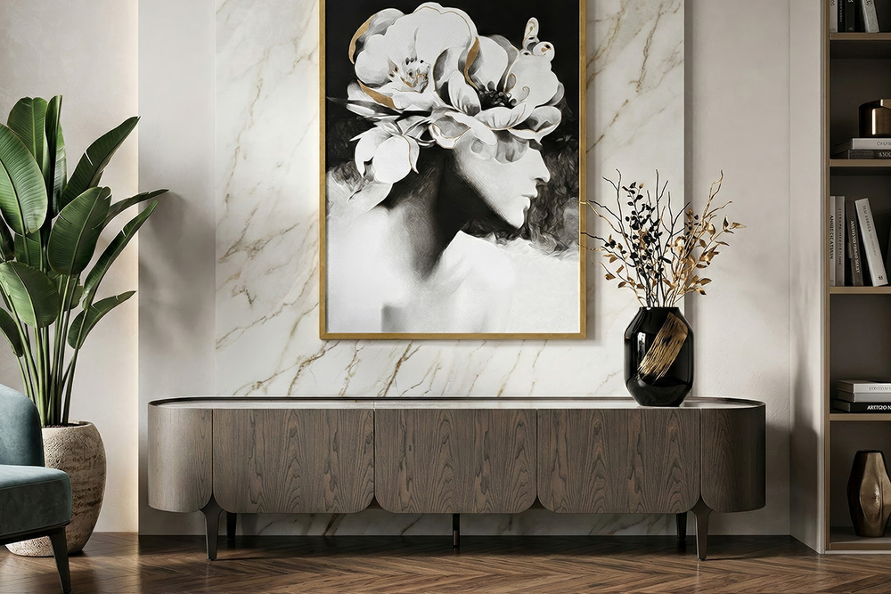 Тумба под телевизор Garda Decor Травертин (Travertine) 220*42*52,5 см