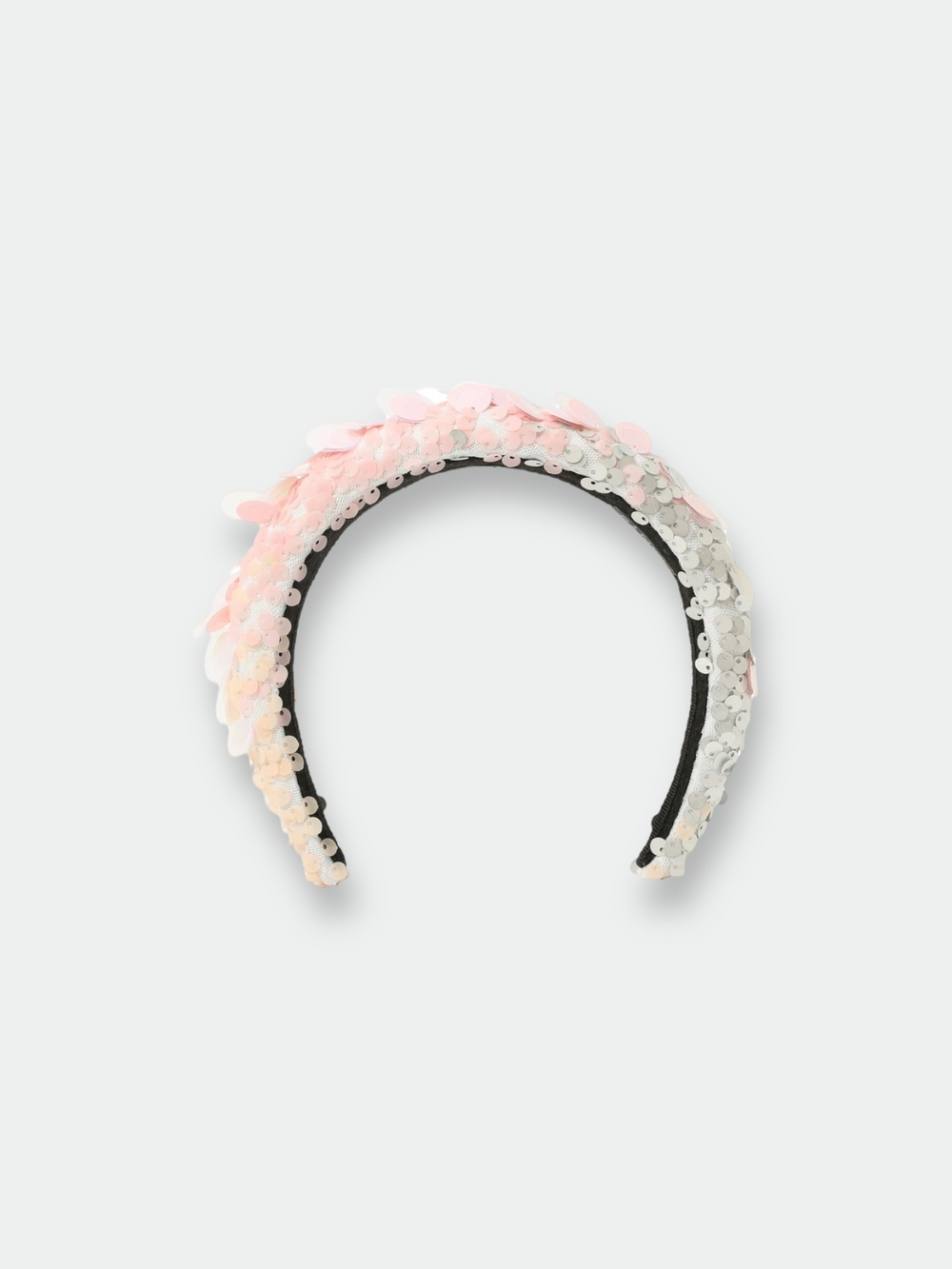 Ободок белый с перламутровыми пайетками