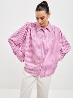 Блуза вискозная в розовую полоску