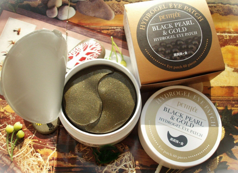 Petitfee Гидрогелевые патчи для глаз Black Pearl & Gold Hydrogel Eye Patch, 60 шт.