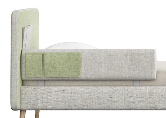 Защитный бортик Soft (бежевый/зеленый)