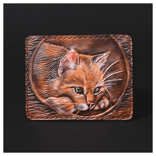 Кожаный картхолдер «Кошечка»