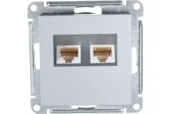 Розетка RJ45 Systeme Electric ATLASDESIGN двойная алюминий 38188