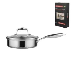 Сотейник 3,4 л с крышкой 24/21,5*16 см New Kitchen Honeycombs нерж. с антиприг. покр. ИНДУКЦИЯ