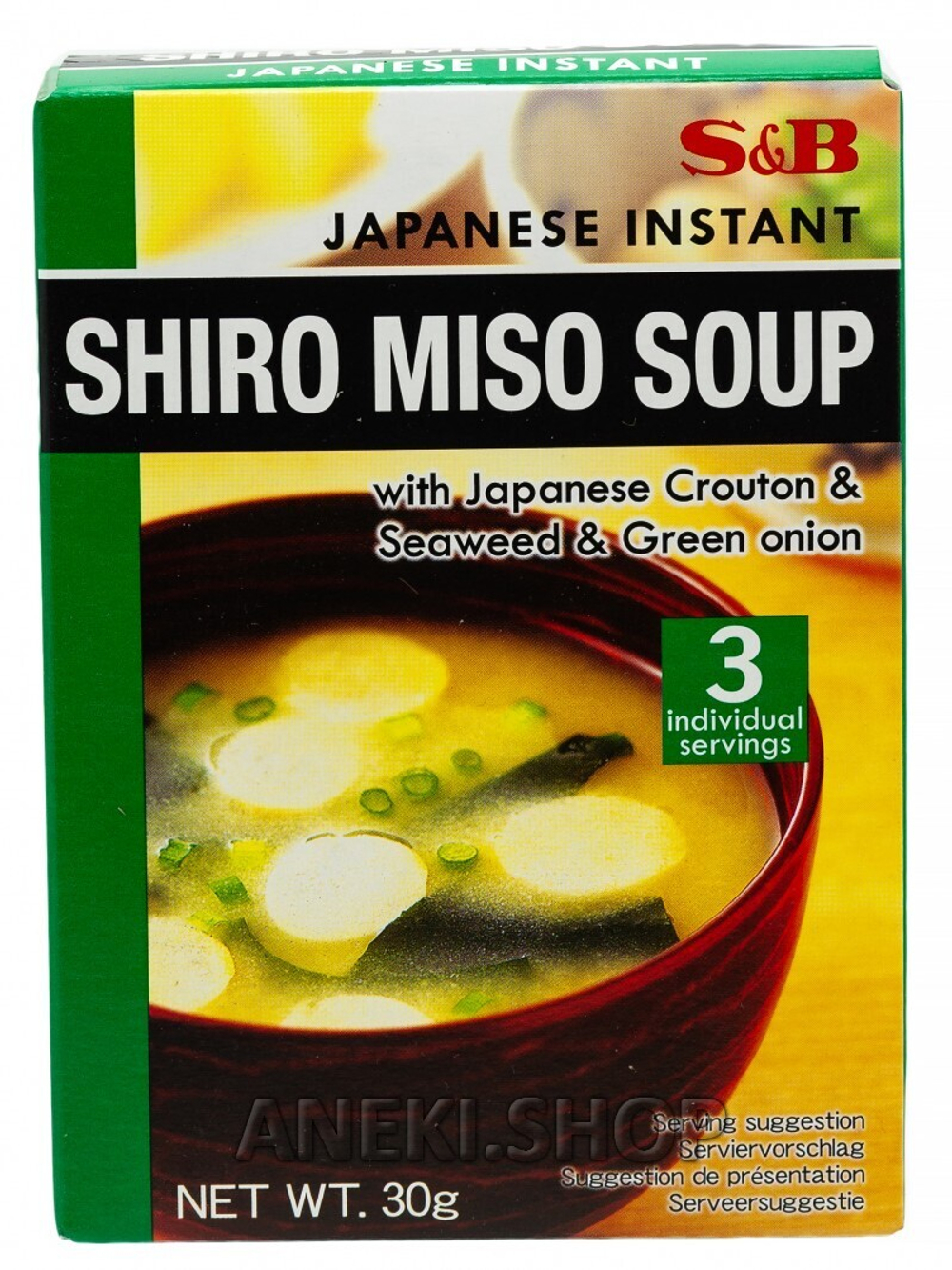 Суп с легким вкусом быстрого приготовления 3 порции 30 г Shiro Miso S&B