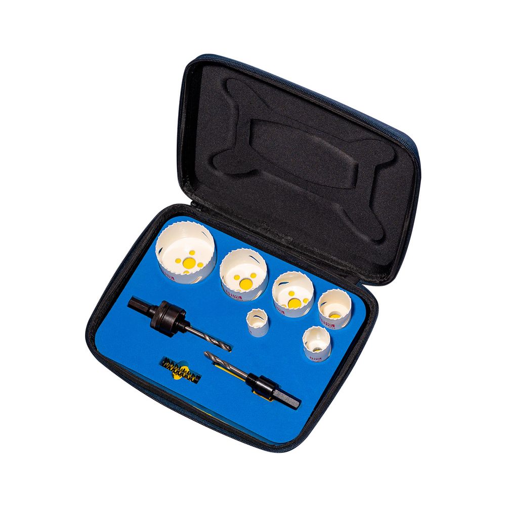 Набор коронок HSS M42, 4/6 TPI, перемен. шаг,высота 41 мм(22/29/35/44/51/64) + адаптеры(RX2R/RX3/RX11)