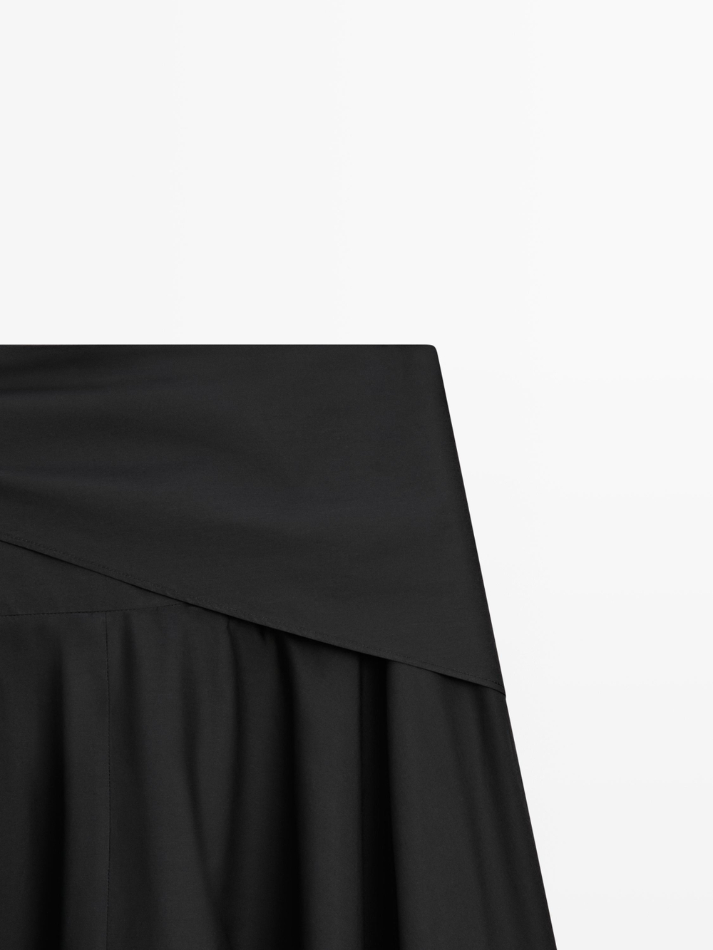 Massimo Dutti Юбка миди с отделкой в ​​виде шарфа, черный