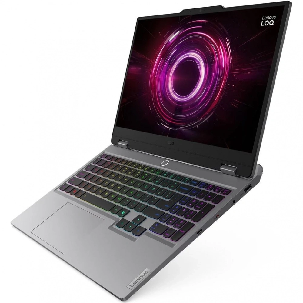 Ноутбук Lenovo LOQ 15AHP10 AMD Ryzen 7 250/16Gb (1*16 D5)/SSD512Gb/RTX5060 8Gb (100W)/15.6"/IPS/FHD/1920x1080/144Hz/Win11 (SL English)/RJ-45/Luna Grey/2.4kg (83JG007PUS)