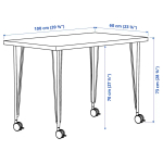 Письменный стол на колесиках - IKEA LINNMON/KRILLE, 100х60 см, под беленый дуб/белый, ЛИННМОН/КРИЛЛЕ ИКЕА