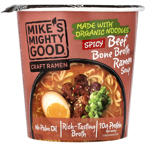 Mike's Mighty Good, Craft Ramen, пряный суп рамен из говяжьего костного бульона, 53 г (1,8 унции)