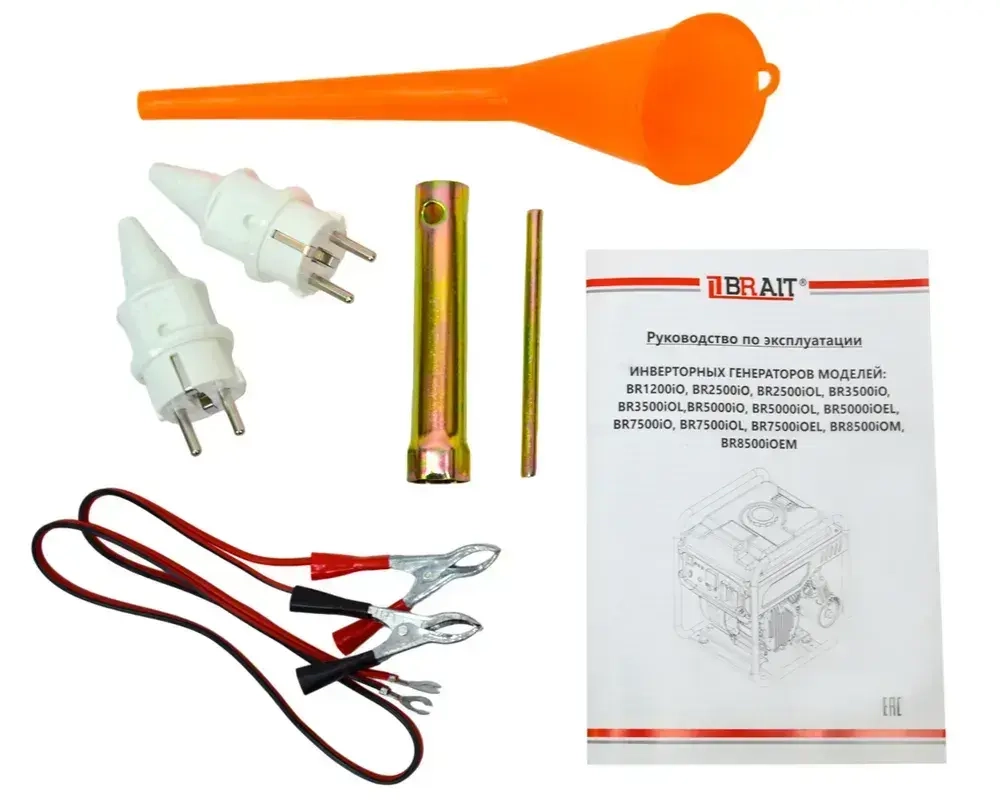 Генератор бензиновый инверторный BR7500IO Brait ( max мощность 5.5 кВт, 230В/50Гц, бак 7 л, ручной запуск ) / Брайт бензогенератор электрогенератор / резервное питание автономного энергоснабжения