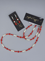 Комплект украшений авторский из натуральных камней. Колье и браслет "Спартак". Бижутерия на шею, на руку для женщин, девушек. Украшение.