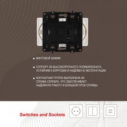 Розетка двойная с заземлением, без рамки Arte Milano am-217 217.40-2.white