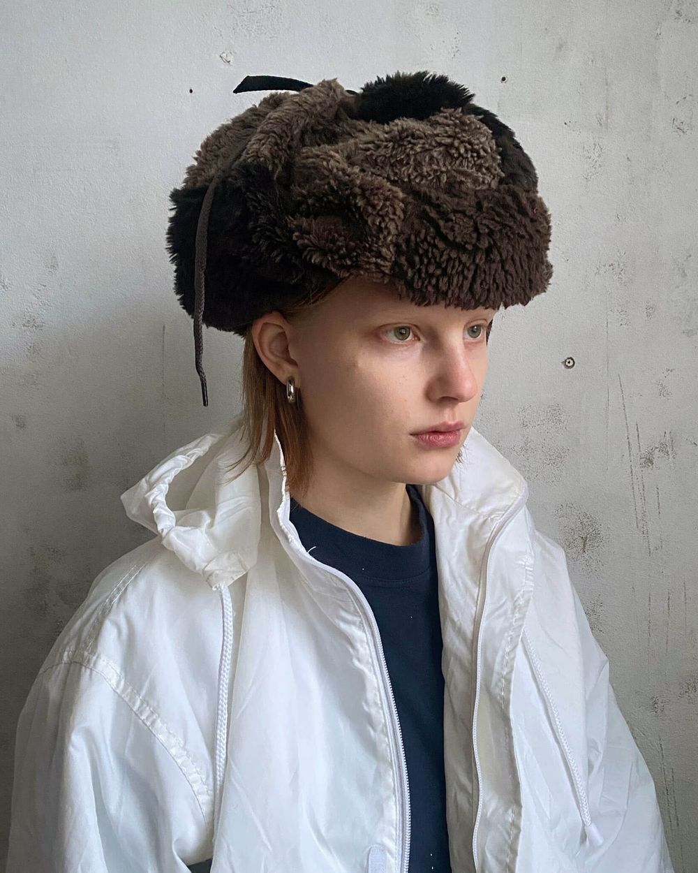 Шапка-ушанка Fuzzz Patchwork Flaps Темно-Коричневая