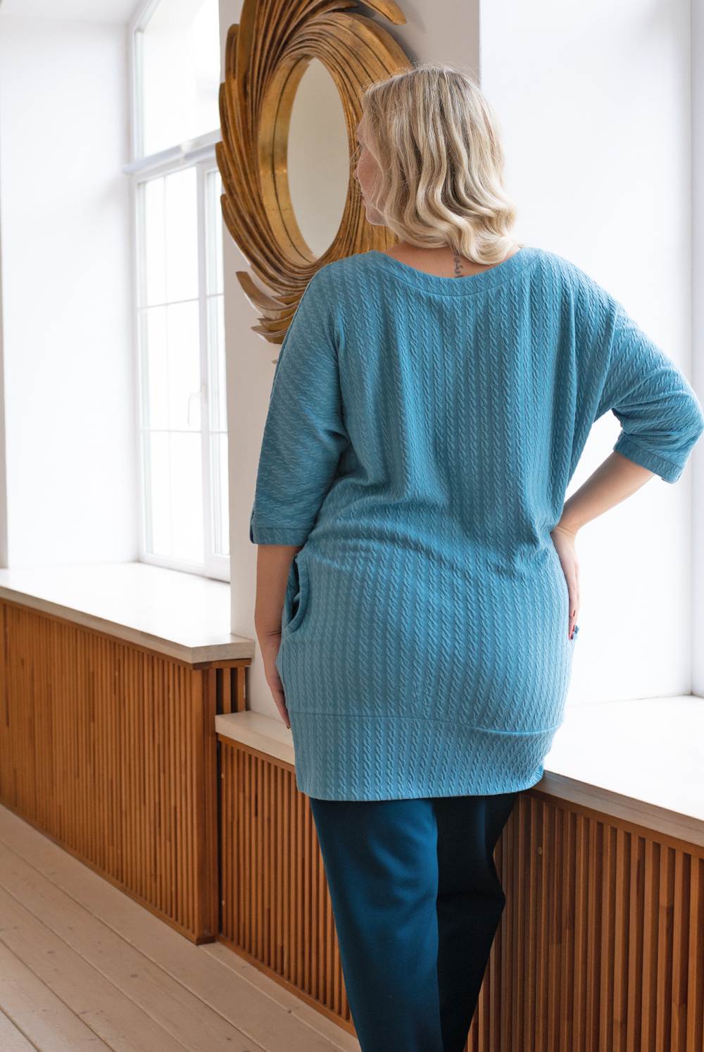 Трикотажная туника 1441Л, голубой #133Г201441Л