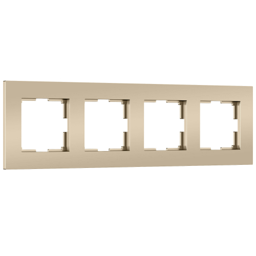 W0042911/ Рамка на 4 поста Slab (шампань софт) W0042911