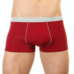 Мужские трусы-боксеры с меланжевой окантовкой и резинкой (Размер: 6X) (Цвет: красный)