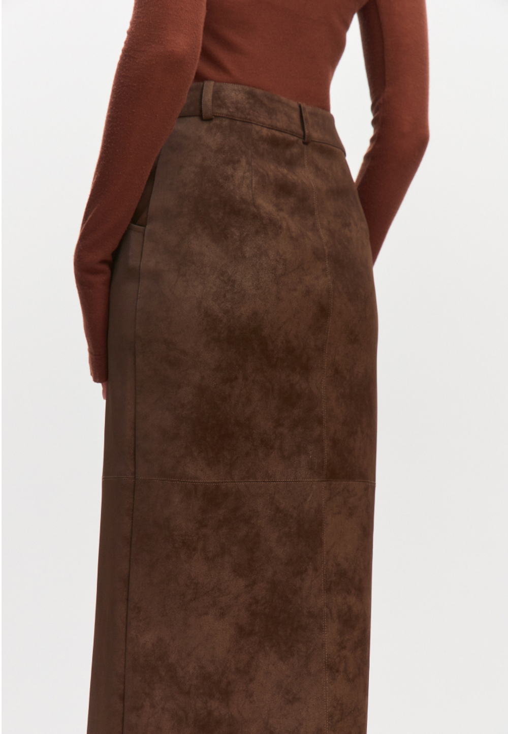 Фактурная юбка миди из экокожи предзаказ