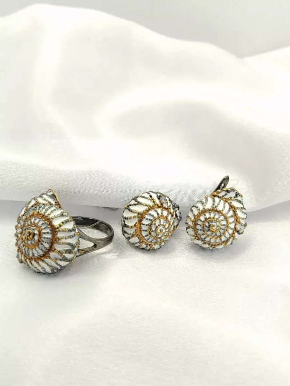 Кольцо серебро 925 эмаль