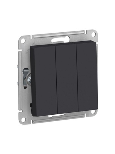 Выключатель 3-кл. СП AtlasDesign 10А IP20 (сх. 1+1+1) 10AX механизм карбон SE ATN001031