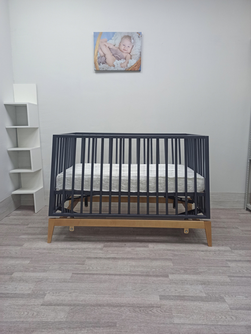 Кроватка детская ЛУНА INCANTO, маятник универс., цвет графит/бук