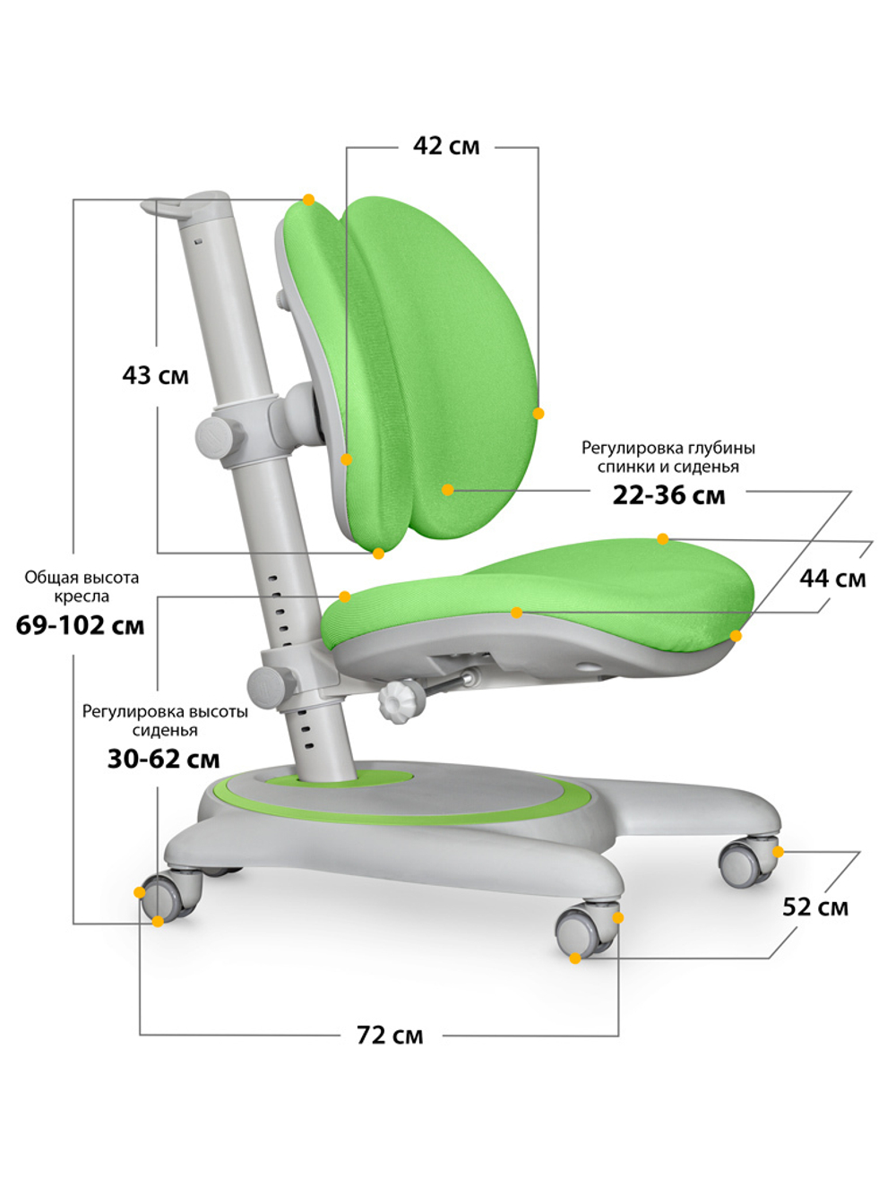 Детское кресло Mealux Ortoback Duo Green (арт. Y-510 KZ)