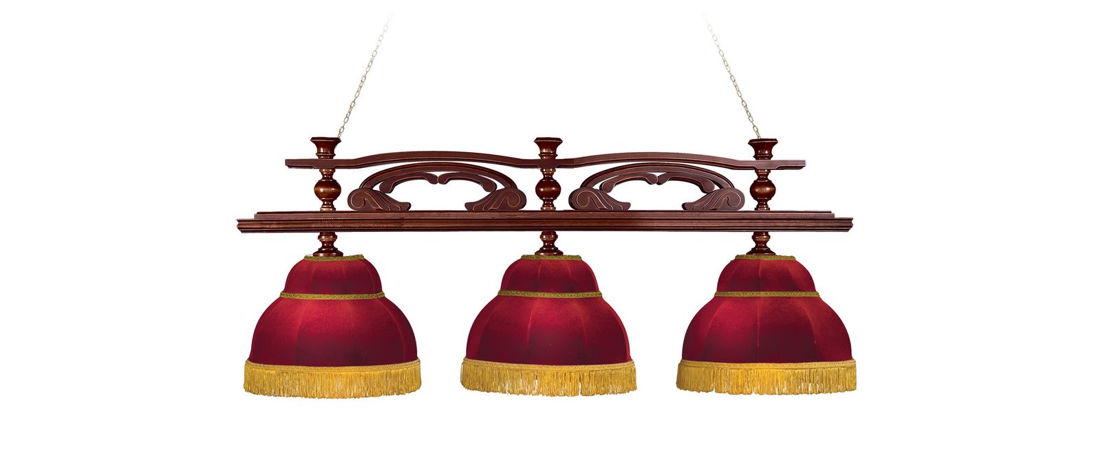 Лампа Венеция 3пл. ясень (№3,бархат зеленый,бахрома желтая,фурнитура золото) фото №4