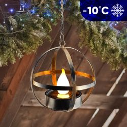 Светильник уличный ЭРА ERASFM-02 садовый на солнечной батарее Лофт подвесной на цепи металл 28 см | Садовые декоративные светильники